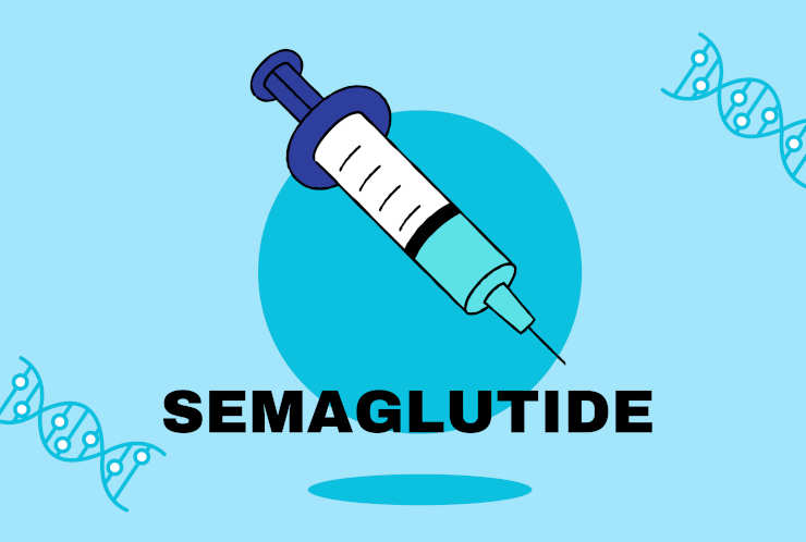 Semaglutide Ozempic injection control blood sugar levels vector