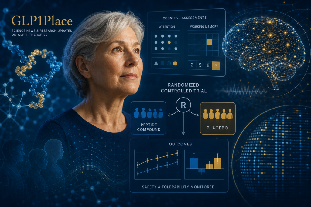 Illustration representing the 2026 randomized N-PEP-12 cognitive trial and its attention and working-memory findings